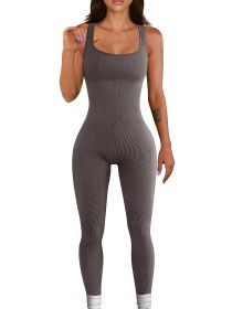 Women's Suspender Tank Top Tights (Option: Grey-XL)
