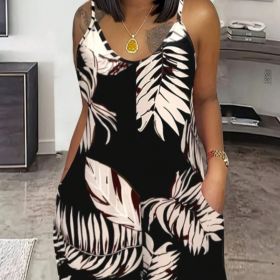 Women Casual All-Over Floral Print Sleeveless Jumpsuit (Option: Multicolor-L)