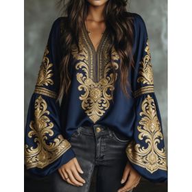 Ethnic Style Retro Embroidered Loose Long-sleeved Shirt (Option: Style3-XXL)