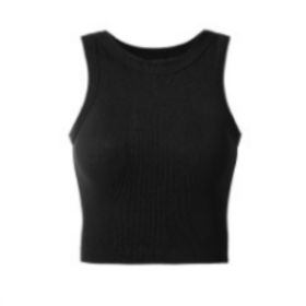 Only Self Pickup-Women's Round Neck Vest (Option: Black-L)