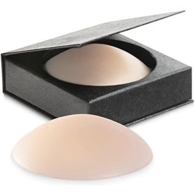 Nippies Nipple Cover - Sticky Adhesive Silicone Nipple Pasties - Reusable Pasty Nipple Covers for Women with Travel Box (Color: Crème, size: Large (Fits D+ Cups))