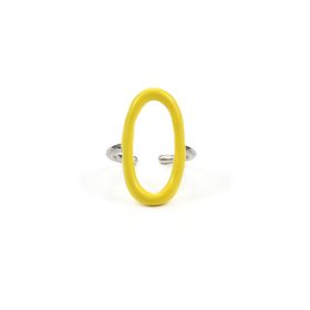 Women's Handmade Oil Solid Color Hollow Ring (Color: Yellow dripping oil)