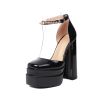Women's Pumps High Heels Platform Sandals Sexy Dress Party Wedding Shoes Women Square Toe High Heel Crystal Female Sandal