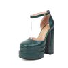 Women's Pumps High Heels Platform Sandals Sexy Dress Party Wedding Shoes Women Square Toe High Heel Crystal Female Sandal