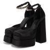 Women's Pumps High Heels Platform Sandals Sexy Dress Party Wedding Shoes Women Square Toe High Heel Crystal Female Sandal