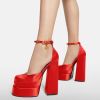 Women's Pumps High Heels Platform Sandals Sexy Dress Party Wedding Shoes Women Square Toe High Heel Crystal Female Sandal