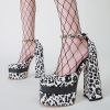 Women's Pumps High Heels Platform Sandals Sexy Dress Party Wedding Shoes Women Square Toe High Heel Crystal Female Sandal
