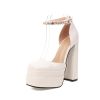 Women's Pumps High Heels Platform Sandals Sexy Dress Party Wedding Shoes Women Square Toe High Heel Crystal Female Sandal