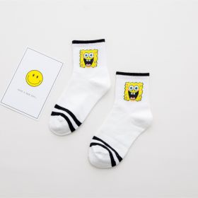 Cartoon SpongeBobs Women's Socks High Quality Fashion Men's Women Sock Printed Casual Hip-Hop Personality Adult Couple Stockings (Color: 1)