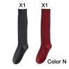 2 Pairs Women's Stocking Knee High Socks High Quality Warm 95% Cotton Solid Color New Fashion Casual Girls Long Socks For Women