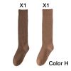 2 Pairs Women's Stocking Knee High Socks High Quality Warm 95% Cotton Solid Color New Fashion Casual Girls Long Socks For Women
