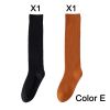2 Pairs Women's Stocking Knee High Socks High Quality Warm 95% Cotton Solid Color New Fashion Casual Girls Long Socks For Women