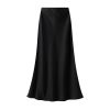 Womens Satin Skirts Casual Silk Midi Skirt High Waisted Long Skirts