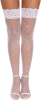 Women Sexy Thigh High Stocking Sparkly Rhinestone Fishnets Lace Top Silicone Socks