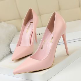 Women's Pumps; Stylish minimalist women's high heels. Stiletto super high heel; shallow pointed toe sexy single shoes; plus-size women's shoes (colour: 9511-A17 black 7.5CM, size: 42)