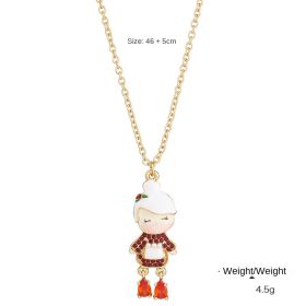 Kenjie's original design of Santa Claus oil dripping diamond pendant suit Women's European and American cross-border ins party necklace (colour: DNXN03758)