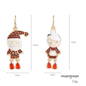 Kenjie's original design of Santa Claus oil dripping diamond pendant suit Women's European and American cross-border ins party necklace (colour: NCE05516)