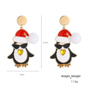 Kenjie's original design of Santa Claus oil dripping diamond pendant suit Women's European and American cross-border ins party necklace (colour: NXE05567)