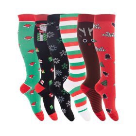 6 Pairs Women's Christmas Socks Holiday Christmas Novel Colorful Patterns (Color: Color 1)