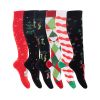 6 Pairs Women's Christmas Socks Holiday Christmas Novel Colorful Patterns