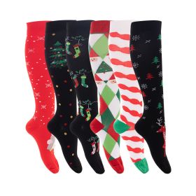 6 Pairs Women's Christmas Socks Holiday Christmas Novel Colorful Patterns (Color: Color 2)