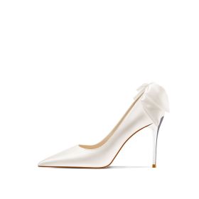 Women's Pointed Toe Stiletto High Heels Wedding Shoes Sexy Party Shoes (Color: White, size: 36)