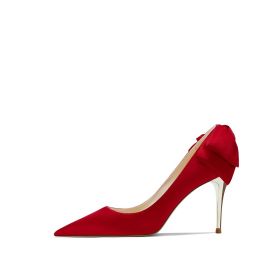 Women's Pointed Toe Stiletto High Heels Wedding Shoes Sexy Party Shoes (Color: Red, size: 37)