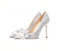 Cinderella Shoes Rhinestone High Heels, wedding shoes pointed toe bow shoes