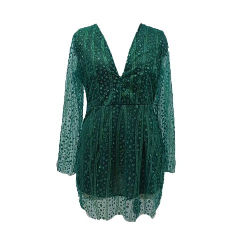 Women's V Neck Glitter Sequin Prom Dresses Sparkle Long Sleeve Short Skirt Evening Sexy Party Gowns Dinner Women's V Neck Glitter Sequin Prom Dresses Sparkle Long Sleeve Short Skirt Evening Sexy Party Gowns Dinner