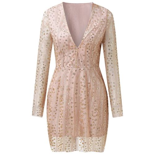 Women's V Neck Glitter Sequin Prom Dresses Sparkle Long Sleeve Short Skirt Evening Sexy Party Gowns Dinner Women's V Neck Glitter Sequin Prom Dresses Sparkle Long Sleeve Short Skirt Evening Sexy Party Gowns Dinner