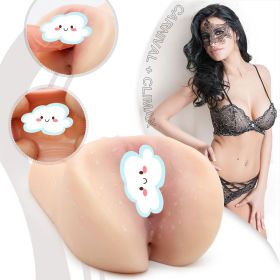 Deep Throat Red Lips Male Masturbator Artificial Silicone Masturbation Massager Aircraft Male Masturbator Aircraft Cup Butt Doll Cup Sex Toys Male Mas (Color: Skin)