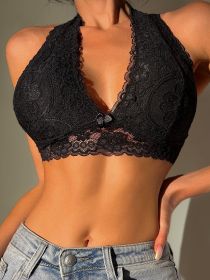 Neck-hanging sexy bra, lace lingerie, sexy underwear (size: S)