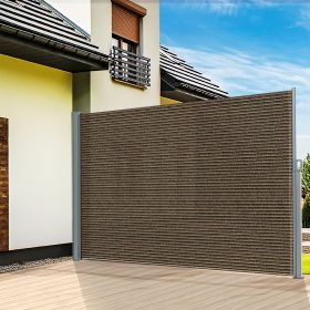 Retractable Side Awning - Folding Patio Privacy Screen | Waterproof & UV-Resistant Outdoor Shade Divider for Patio, Garden, Balcony & Commercial Use (Color: Brown, size: 71X118)