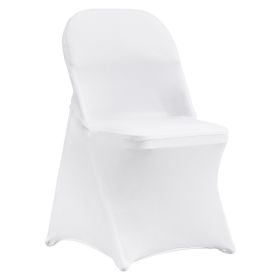 VEVOR Stretch Spandex Folding Chair Covers, Universal Fitted Chair Cover, Removable Washable Protective Slipcovers, for Wedding, Holiday, Banquet, Pa (Color: White, Quantity: 12 pcs)
