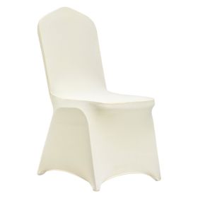VEVOR Stretch Spandex Folding Chair Covers, Universal Fitted Chair Cover, Removable Washable Protective Slipcovers, for Wedding, Holiday, Banquet, Pa (Color: Ivory White, Quantity: 30 pcs)