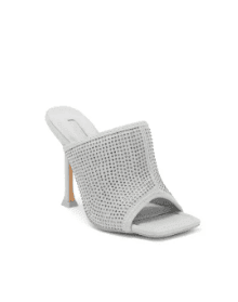 TOPSHOP WIDE FIT ROSE CRYSTAL EMBELLISHED STILETTO SANDAL (WOMEN) (Color: Grey, size: 10)