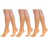 3 Pairs Sheer Knee High Socks for Women with Flower Patterned with Stay-Up Band