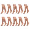 Sheer Knee High Socks for Women with Flower Patterned with Stay-Up Band One Size 10 Pairs