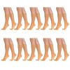 Sheer Knee High Socks for Women with Flower Patterned with Stay-Up Band One Size 10 Pairs