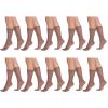 Sheer Knee High Socks for Women with Flower Patterned with Stay-Up Band One Size 10 Pairs
