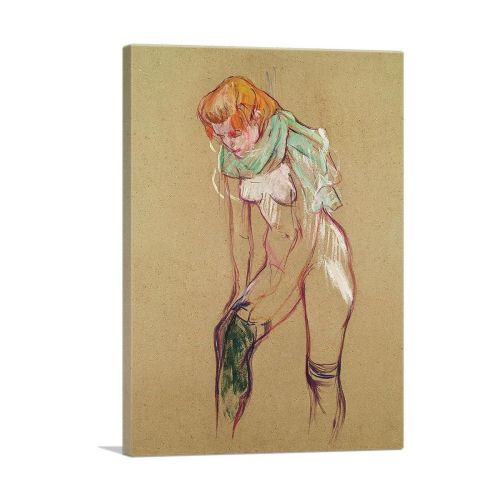 Woman Pulling up Her Stocking 1894