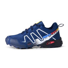 Men's Fashion Personality Multicolor Outdoor Sneakers (Option: Blue-41)
