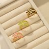 Women's Vintage Leaf Drip Oil Stainless Steel Ring Adjustable