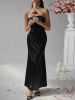 2025 Spring/Summer European and American French Sexy Slimming Solid Color strapless Evening Dress, Long Dress, Women's Wear