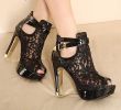 Women's Pumps; Lace breathable high-heeled shoes; mesh water table; lap design