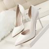 Women Pumps; Simple fashion high heels; stilettos; sexy patent pointed shoes; hollow slim high heels.