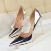 Women Pumps; High-heeled shoes; simple stilettos; metal wind high-heeled shoes; pointed; hollow sides; sexy women's shoes.