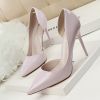 Women Pumps; Simple fashion high heels; stilettos; sexy patent pointed shoes; hollow slim high heels.