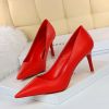 Women's Pumps; Stylish minimalist women's high heels. Stiletto super high heel; shallow pointed toe sexy single shoes; plus-size women's shoes