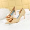 Women's Pumps; Sexy high heels; stiletto pointed hollow square metal buckle high heels; Fashional shoes